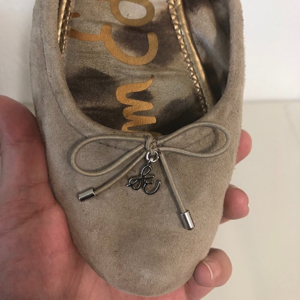 SAM EDELMAN Felicia Flats Women's Size 7.5 Tan Bow Leather Shoes A4085LP255 - Picture 13 of 14